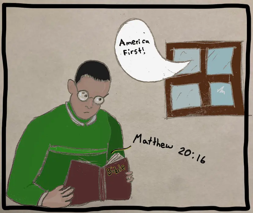 A man reading Matthew 20:16